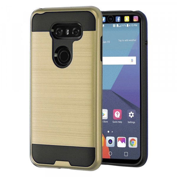 Wholesale LG V30 Armor Hybrid Case (Gold)